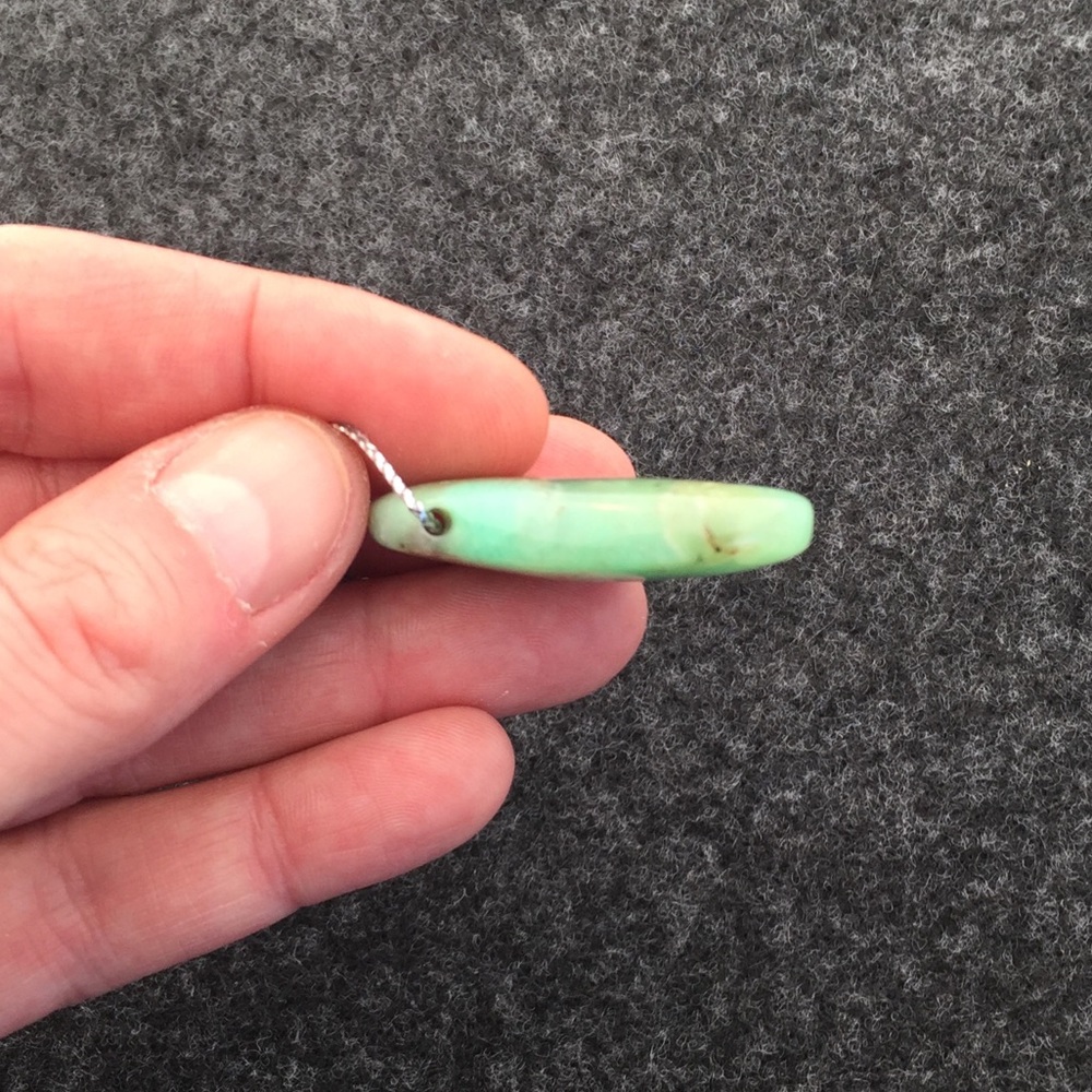 Large Chrysoprase Triangular Pendant - Natural - image 3